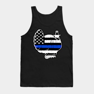 Thin Blue Line Turkey Thanksgiving Tank Top